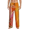 thumbnail image 2 of Kdxio Orange Flower Psychedelic Print Men's Sleep Pajama Pant Lounge Pants with Pockets, 2 of 8