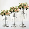 thumbnail image 2 of XBMego Silver Crystal Candle Holder Wedding Candlestick Christmas Party Table Centerpieces Candelabra Flower Vase Home Decor (1 piece 20cm), 2 of 7