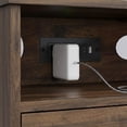 thumbnail image 4 of YAURA Wood Nightstand with Charging Station & USB-C, 26" Tall Mid Century Modern Bedside Table with Solid Wood Legs, Dark Walnut Finish with 2 Drawers, 4 of 10