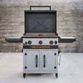 thumbnail image 3 of Blackstone Bronco Outdoor Griddle, 3-Burner 28" XL Propane Flat Top Grill with Side Shelves and Cabinet, Gray, 3 of 17