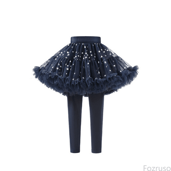 Fozruso Girls Cargo Jogger Pants Little Girls Footless Leggings With Tutu Ruffle Skirt Stretchy Pantskirt Sizes 18-24 Months