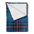 thumbnail image 2 of Checkered Soft Flannel Fleece Blanket, Cultural Pattern with Thin Lines Irish Traditional Design in Blue Colors, Cozy Plush for Indoor and Outdoor Use, 60" x 80", Blue Navy Blue Red, by Ambesonne, 2 of 5