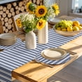 thumbnail image 4 of Navy Blue Striped Round 13 Inch Placemats Set of 4, Farmhouse Striped Geometric Art HeatResistant Non Slip Place Mats for Dining Table, Wipeable Braided Kitchen Table Mats for Housewarming, 4 of 9