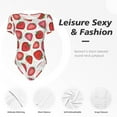 thumbnail image 6 of Haiem Hand Drawn Strawberry Women's Crew Neck Short Sleeve Bodysuit Tops Stretchy Slim Basic-X-Large, 6 of 9