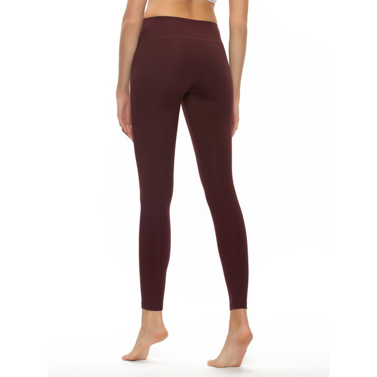 Felina Sueded Athleisure Performance Legging (2-Pack) Womens Leggings  w/Slimming Waist Band Style: C3690RT (Small, Wild Wine) 