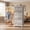 Oak Greige, variant on BEAUTYPEAK 6-Drawer Fabric Dresser with Hanging Rack LED Lighting Built-in Charging Station Multi-Purpose Closet, Gray