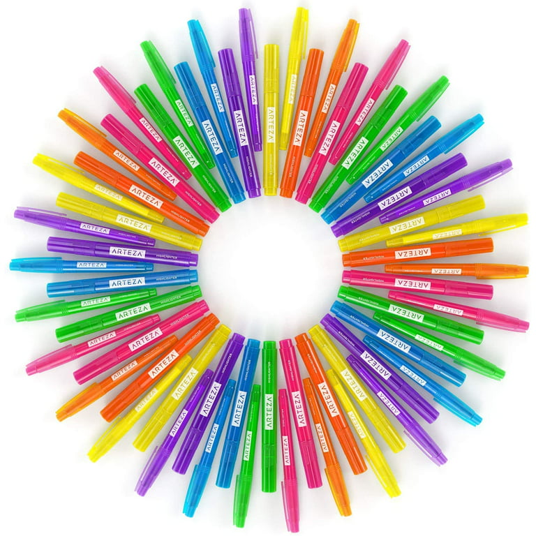 Arteza Highlighters, Narrow Chisel Tips, Alcohol-based, 6 Assorted Colors  For School - 30 Pack : Target
