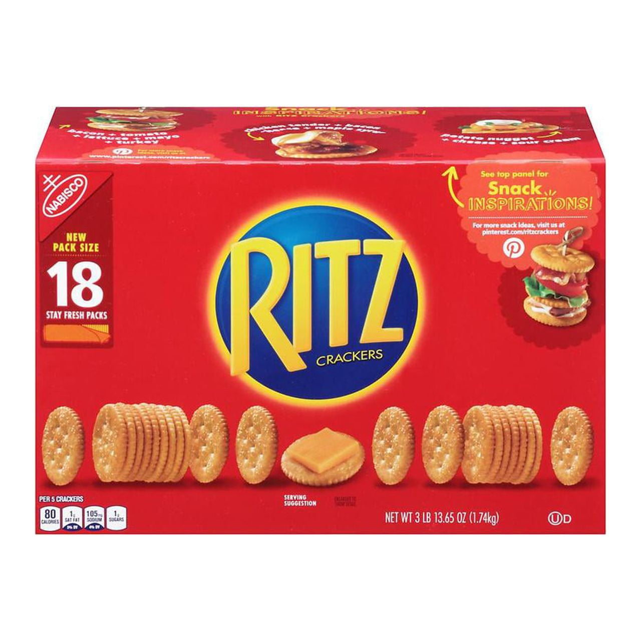 Nabisco RITZ Original Crackers 18 counts, Total ounce 61.65oz
