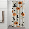 thumbnail image 2 of Beige Halloween Pumpkins Ghosts and Bats Shower Curtain 36"x72" ,Bathroom Decorative Shower Curtains Set with 12 Hooks,Modern Waterproof Washable Shower Curtain, 2 of 6