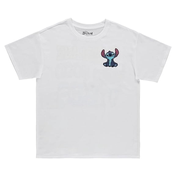 Disney Women's Lilo and Stitch Shirt, Classic Printed Embroidered Cartoon Stitch T-shirt White - M