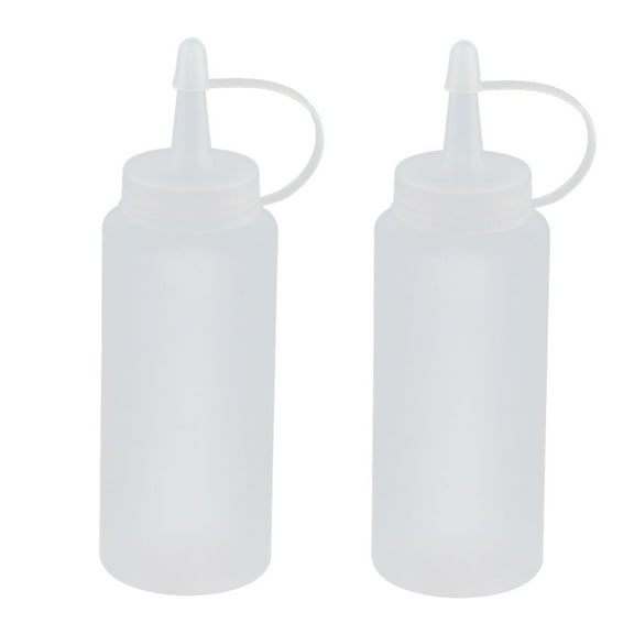 Unique Bargains Squeeze Bottle Attached Oil Dispenser Nozzle Cap White 200cc 2 Pcs