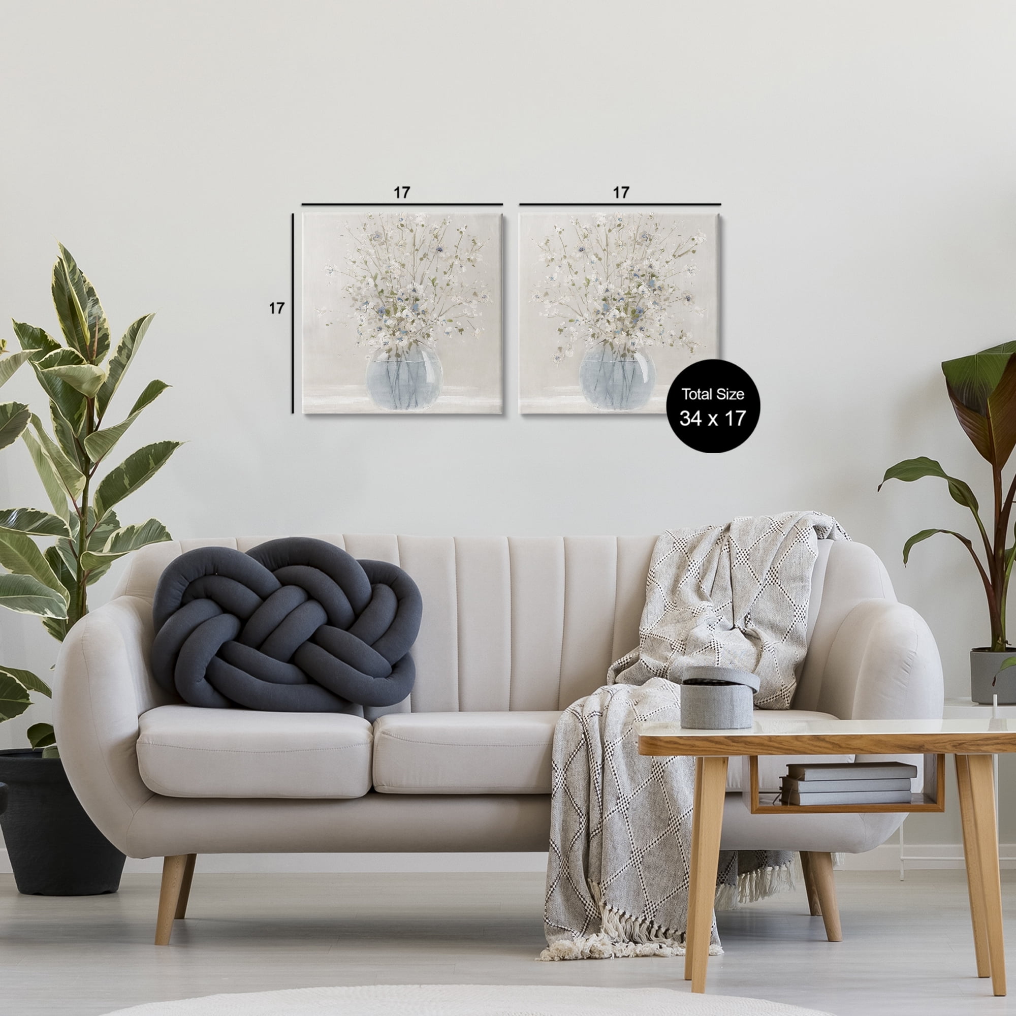 Stupell Industries Delicate Glass Vase Bouquet 2 Piece Canvas Wall Art Set, design by Carol Robinson