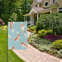 Red and White Koi Fish Garden Flag Double Sided 12 x 18 Inch Outside Yard Decoration Outdoor Flag