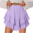 thumbnail image 3 of Dianli Pleated Two Piece Skirt Short Fake Layer Athletic Skort High Waisted Stretchy Quick Dry Running Tennis Gym Yoga Skort Breathable Summer Activewear Skort, 3 of 9