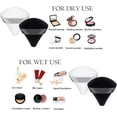 thumbnail image 2 of 6 pieces of velvet triangle powder puff facial soft makeup powder puff, used to mix and apply loose or compact powder, makeup powder puff set makeup powder puff (Black skin), 2 of 5