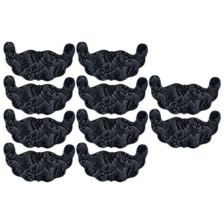 GOOHOCHY 10 Pcs Silicone Pasties Breast Sticker Adhesive Bra Tape  s Black