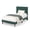 Green, variant on Twin Size Bed Frame with Corduroy Headboard, Upholstered Platform Bed, Strong Wooden Slats, Easy Assembly, Noise Free, No Box Spring Needed