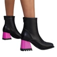 thumbnail image 4 of Wyzesi Snow Boots for Dogs with Straps Ladies Fashion Leather Back Zipper Square Toe High Heel Booties, 4 of 9