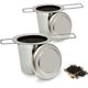 thumbnail image 1 of Paquete de 2 filtros de té, colador de té, Infusor de té de acero inoxidable con mango largo plegable, ideal para colgar en teteras, tazas, 1 of 5