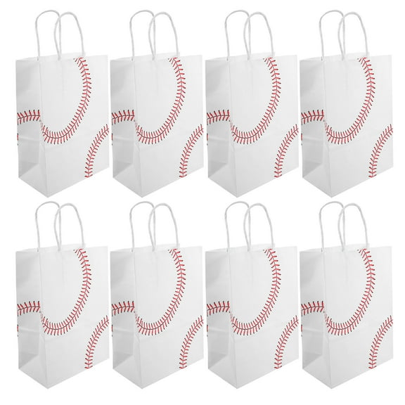FRCOLOR 12pcs Baseball Party Snack Bags Baseball Candy Bags Baseball Thank You Bag Baseball Wrapping Paper for Kids Birthday Party and Sports Themed Events