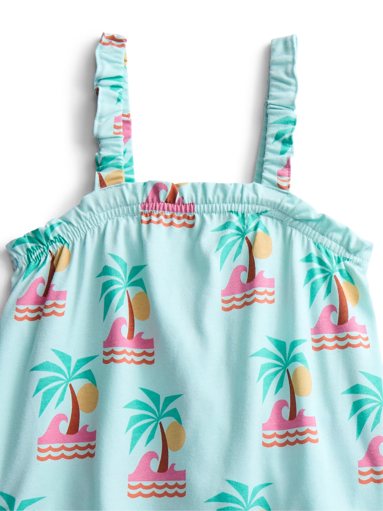 Wonder Nation Toddler Girls Ribbed Tank Top and Shorts 2-Piece Set, Sizes 12M–5T