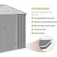 thumbnail image 6 of ChaoLink 8x8 FT Outdoor Metal Storage Shed, Steel Utility Shed Storage, Metal Shed Outdoor Storage with Lockable Door Design with Sloped RoofGray, 6 of 7