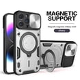 thumbnail image 1 of Funda para iPhone 14 Pro Max Plus, 13, 12, 11 Pro Max Plus, XS, XR, X, 8 Plus, cámara deslizante giratoria magnética, funda con soporte giratorio 360 Fivean unisex, 1 of 2