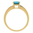 thumbnail image 3 of 1 ct Radiant Cut Simulated Turquoise Solitaire 18K Yellow Gold Womens Engagement Ring, 3 of 4