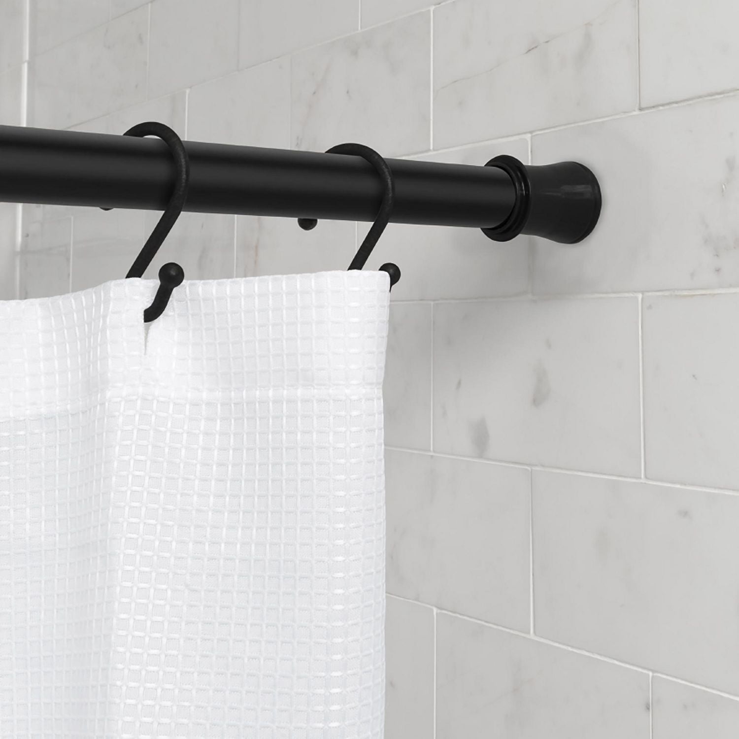 Mainstays Adjustable Tension Shower Curtain Rod, 50" - 86", Black