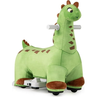 OLAKIDS Ride on Toys, 6V Electric Battery Powered Electric Ride on Dinosaur with Music, Padded Seat, Forward, Foot Pedal, Wheels, Riding Horse Toy for Boys Girl Aged 3 