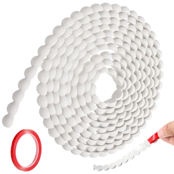 2 Rolls Peel and Stick Molding Trim with Double-sided Tape, 9.8ft x 0.6" PVC Flexible Wall Trim with Pearl Design, DIY Decorative Bead Trim for Home Decor Wall Frame, White