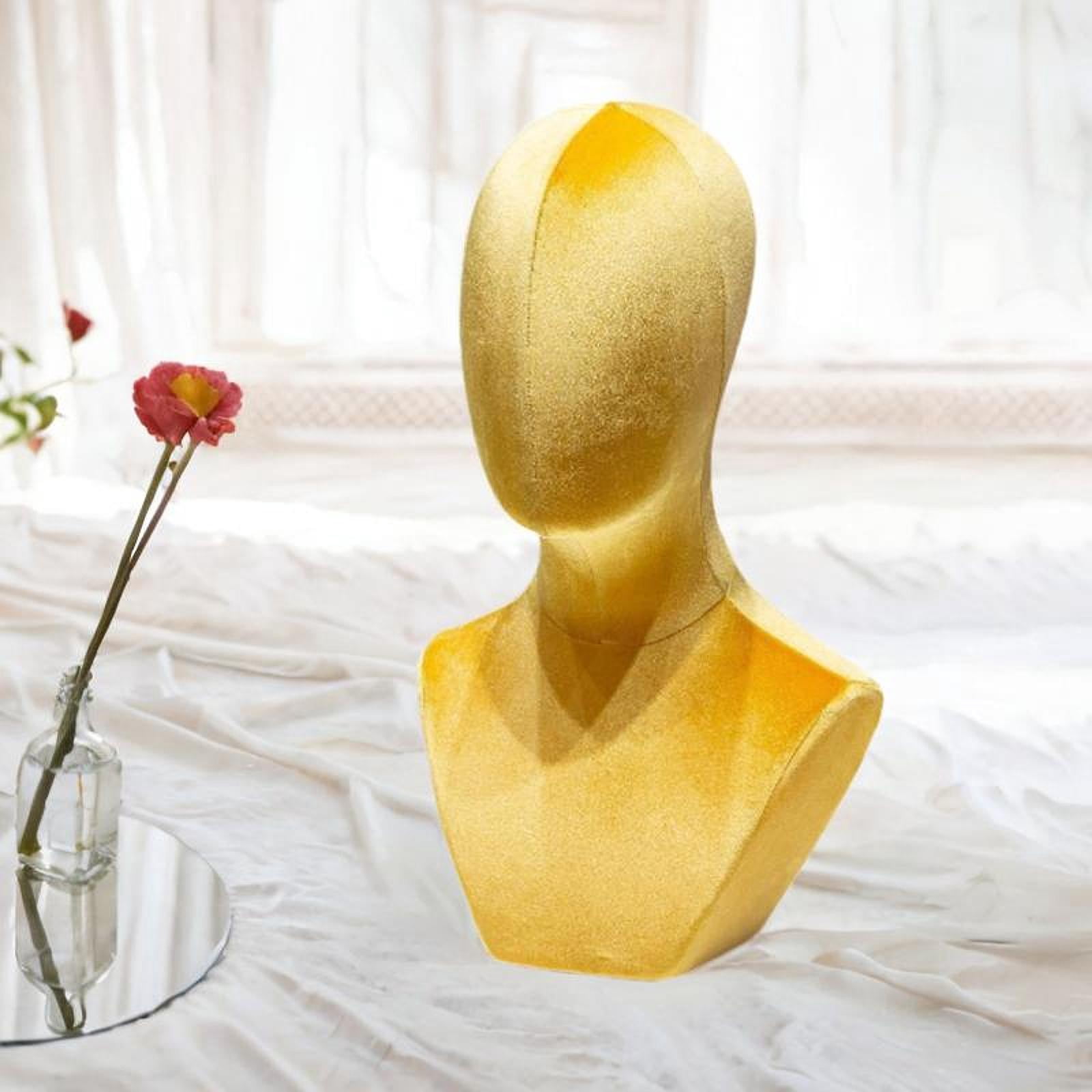 TOOYFUL Display Stand Versatile Mannequin Head Model for Hats Headband Headphone Yellow
