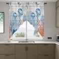 thumbnail image 4 of Summer Ocean Swag Valances for Windows 2 Pack Blue Jellyfish Orange Corals Shells Wood Grain Swag Kitchen Curtains 63 Inches Long Rod Pocket Short Window Treatment for Kitchen Bathroom 36"x63", 4 of 9