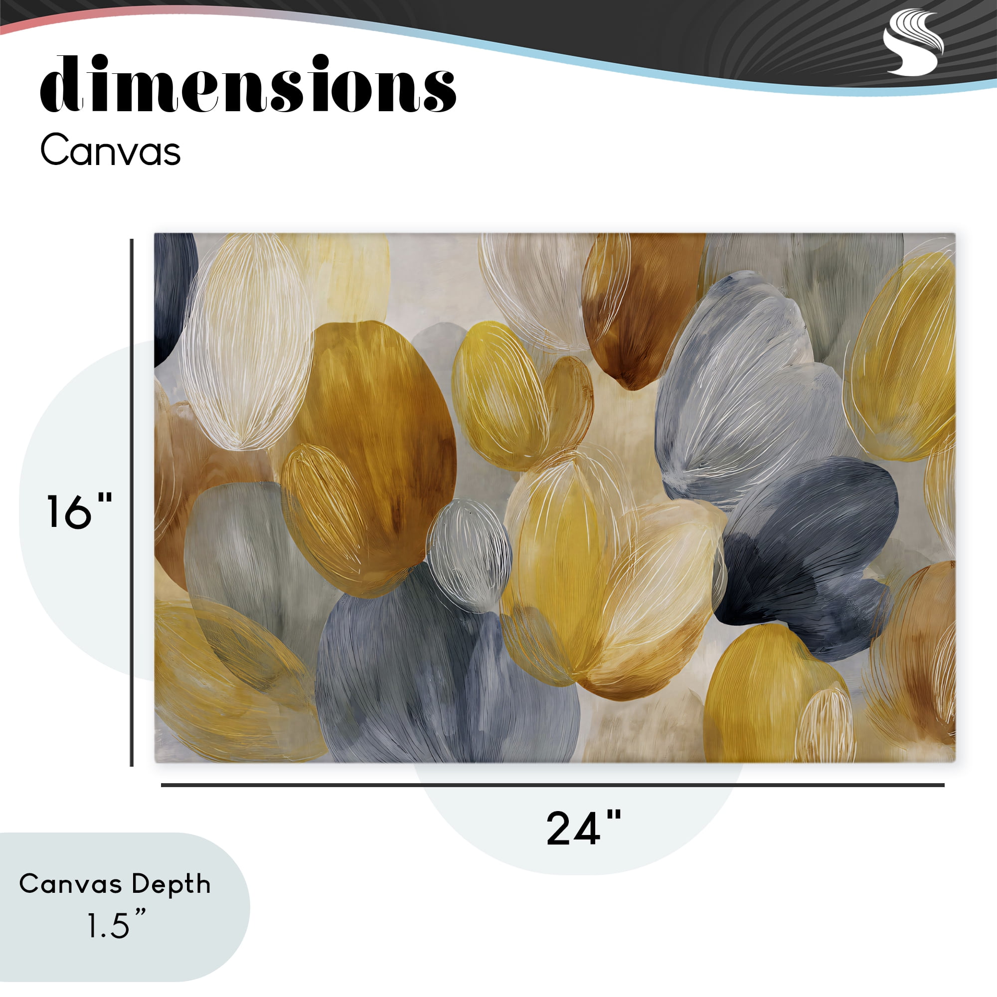 Stupell Industries Warm Oblong Layered Shapes Canvas Wall Art, design by Jacky Ngan