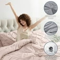 thumbnail image 5 of Virtu Full Comforter Set, 7pc Bed in a Bag, Pleated Bedding Comforter Sets with Sheets, Peach Purple, 5 of 10