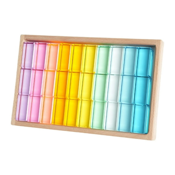 Runquan Cube Blocks Set Educational Appearance Building Blocks Set for Kids for Gift 30pcs