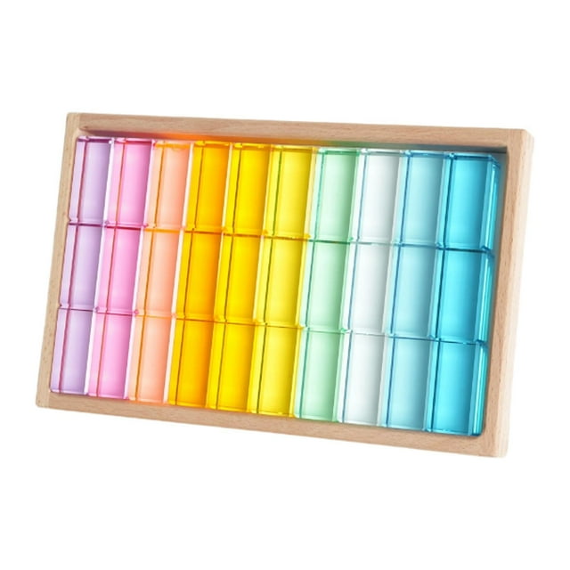 HILABEE Ensemble de Blocs Cubes Éducatifs pour Enfants, 30 Pcs