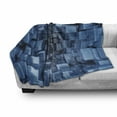 thumbnail image 3 of Abstract Soft Flannel Fleece Throw Blanket, Digital Dimensional Square Shaped Cubes Glossy Geometric Style Cluster Print, Cozy Plush for Indoor and Outdoor Use, 70" x 90", Blue, by Ambesonne, 3 of 6