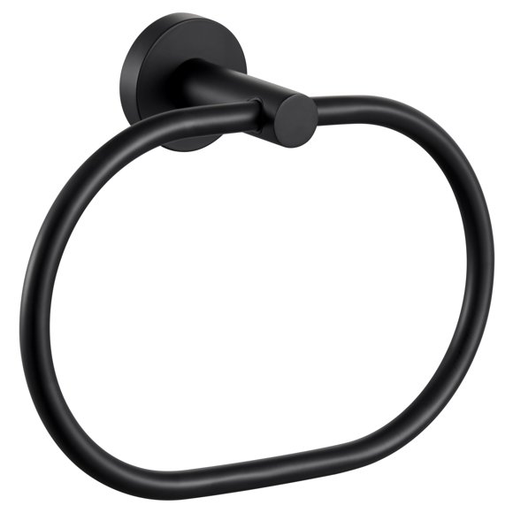 APLusee Anneau Porte-Serviettes Noir Mat, Porte-Serviettes Ovale en Acier Inoxydable pour Salle de Bain Cuisine, Mural