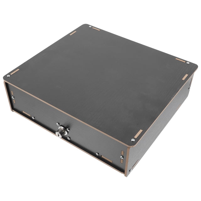 Raindrops Wooden Cash Storage Box Black Multi Grid Organizer for Office and Retail