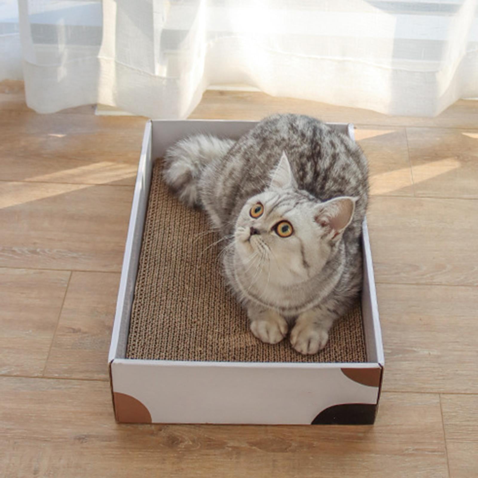 Bvdfgk Cat Scratcher Cardboard Scratch Bed Scratching Pads with Box Corrugate Paper for