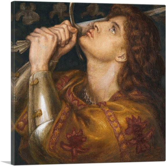 ARTCANVAS Joan of Arc 1864 Canvas Art Print by Dante Gabriel Rossetti - Size: 18" x 18" (0.75" Deep)