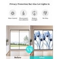 thumbnail image 4 of Window Privacy Film Blue Flowers Stained Glass Window Film Decorative Sun Block Window Cover Simple Gradient Tulip Floral Branches Window Clings Static Adhesive Sticker for Bathroom 23.6"x59", 4 of 7