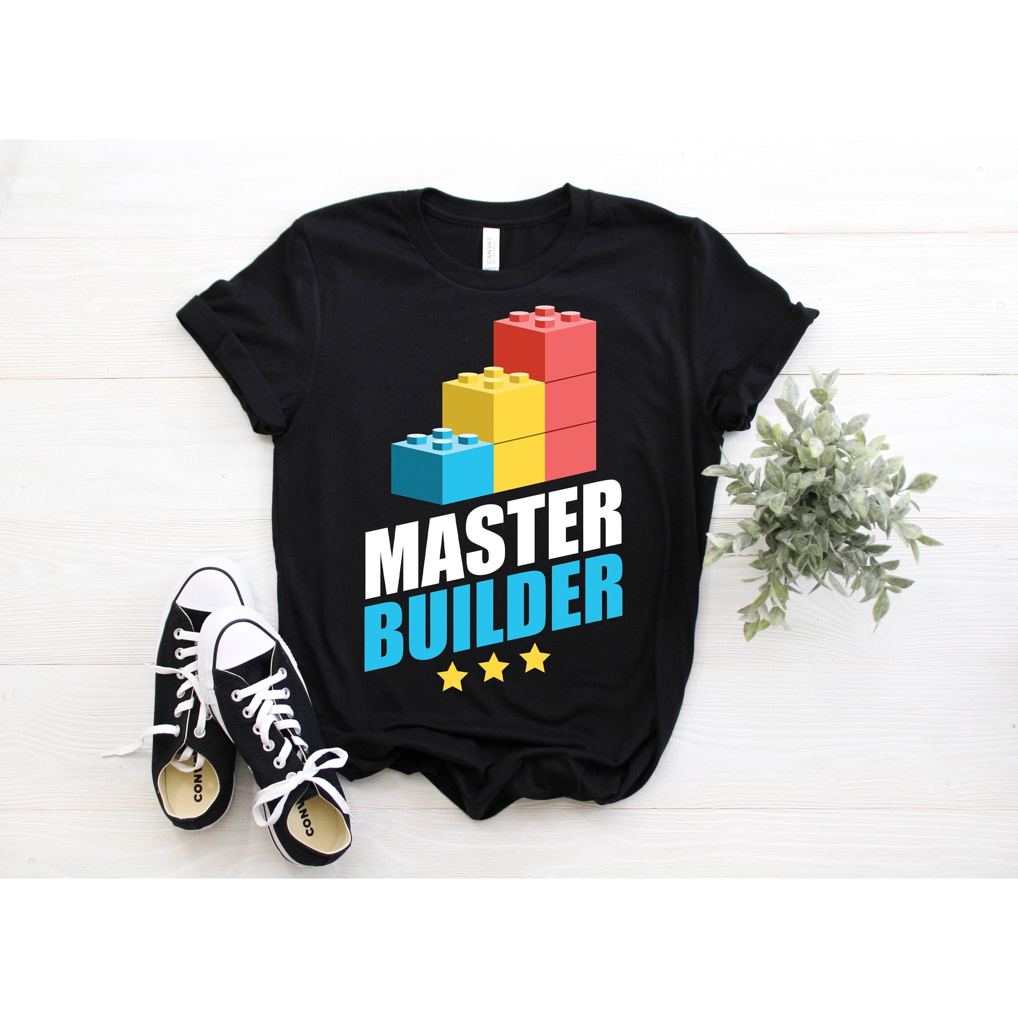 Master Builder Building Blocks Brick Builders Toys Gift T-Shirt Cool Funny Playing Build Builders Kids Youth Children Toddler Cute Present