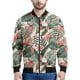 thumbnail image 3 of Chaqueta bomber con estampado de hojas tropicales en flor para hombre, sudadera de manga larga en 3D, chaqueta bomber de calle de gran tamaño con cremallera, 3 of 5