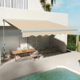 thumbnail image 4 of YYAo Patio Awnings Sun Shade Shelter, Patio Awnings, 13' x 10' Electric Awning, Retractable Awning with LED Lights and Remote Controller, Cream White, 4 of 11