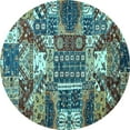 thumbnail image 1 of Ahgly Company Indoor Round Southwestern Light Blue Country Area Rugs, 8' Round, 1 of 4
