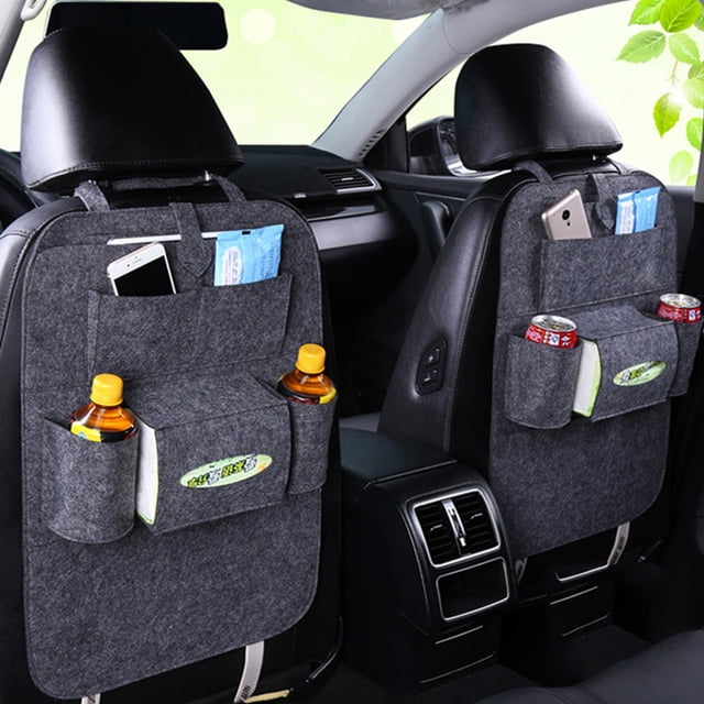 Labymos Auto Car Backseat Organizer Car-Styling Holder Felt Covers Versatile Multi-Pocket Seat Wool Felt Storage
