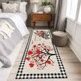 thumbnail image 5 of Valentine's Day Washable Area Rug 2 x 6 ft Love Tree Roses Truck Black Plaid, Soft Non Slip Rugs Stain Repellent Indoor Felt Carpet for Living Dining Room Bedroom Home Office, 5 of 9