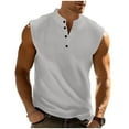 thumbnail image 2 of Fznquz Men's Tank Shirts Athletic Tank Tops Henley Plain Muscle Sleeveless Men Shirts, 2 of 6